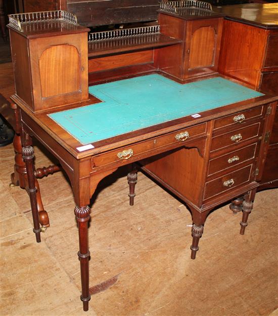 An Edwardian walnut desk, Straughan & Co, W.100cms